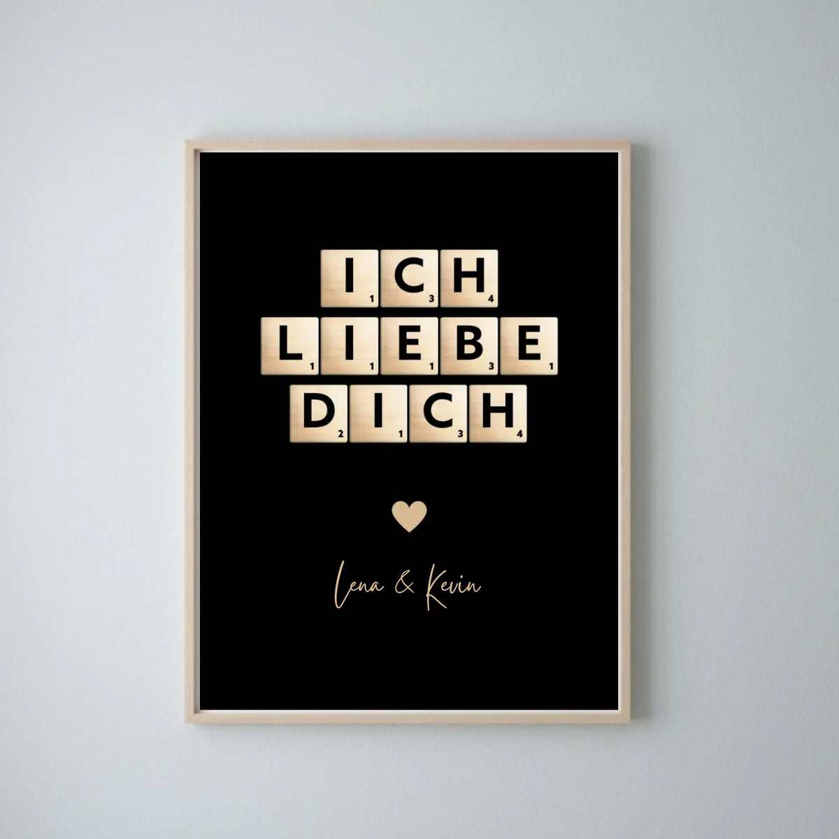 Toile je t'aime lettres Scrabble - Toile personnalisée pour couple, votre partenaire