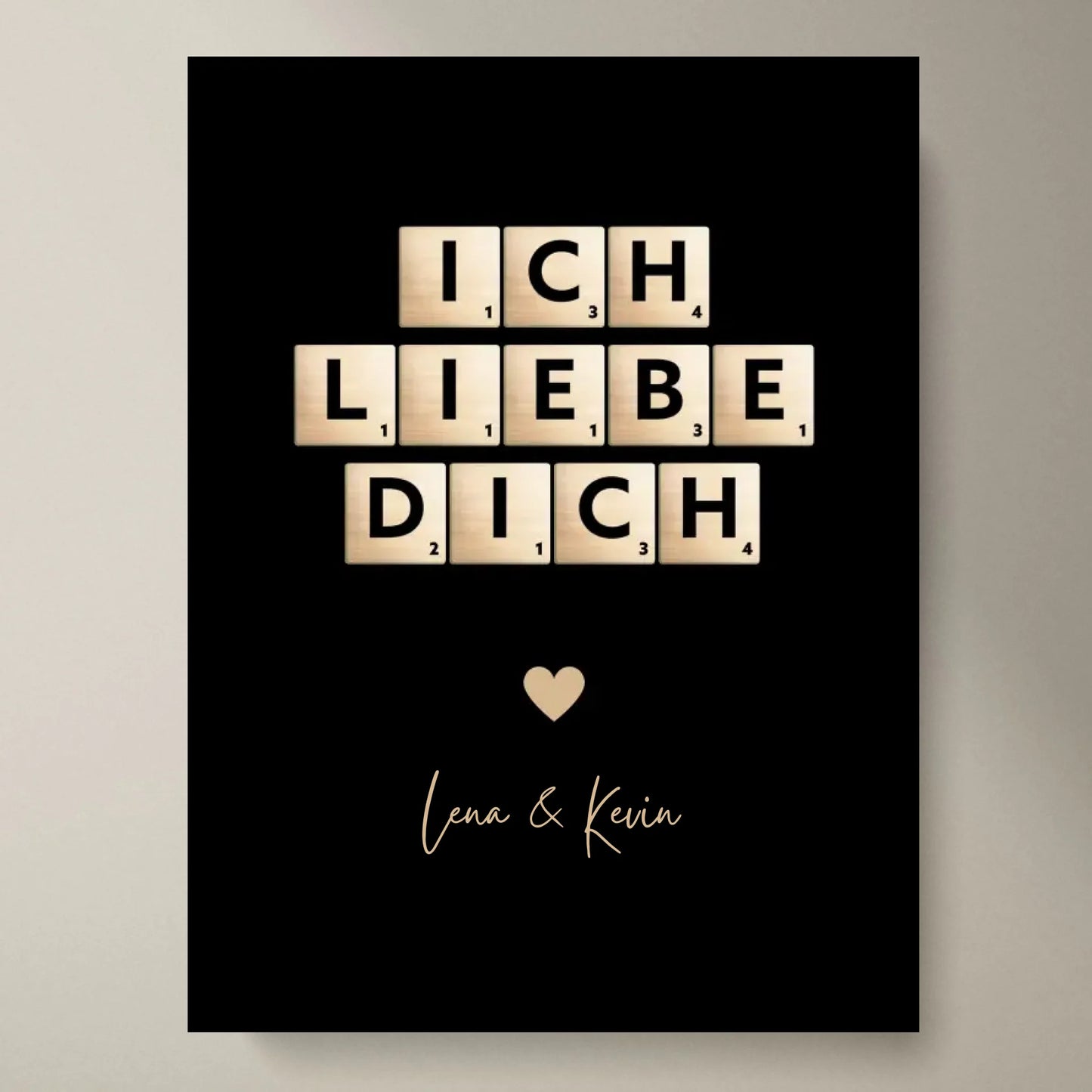 Toile je t'aime lettres Scrabble - Toile personnalisée pour couple, votre partenaire