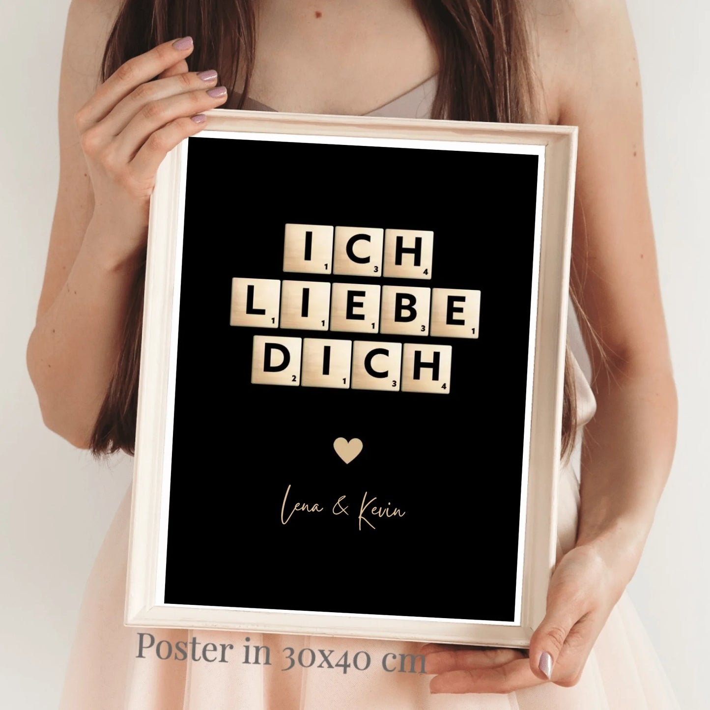 Toile je t'aime lettres Scrabble - Toile personnalisée pour couple, votre partenaire