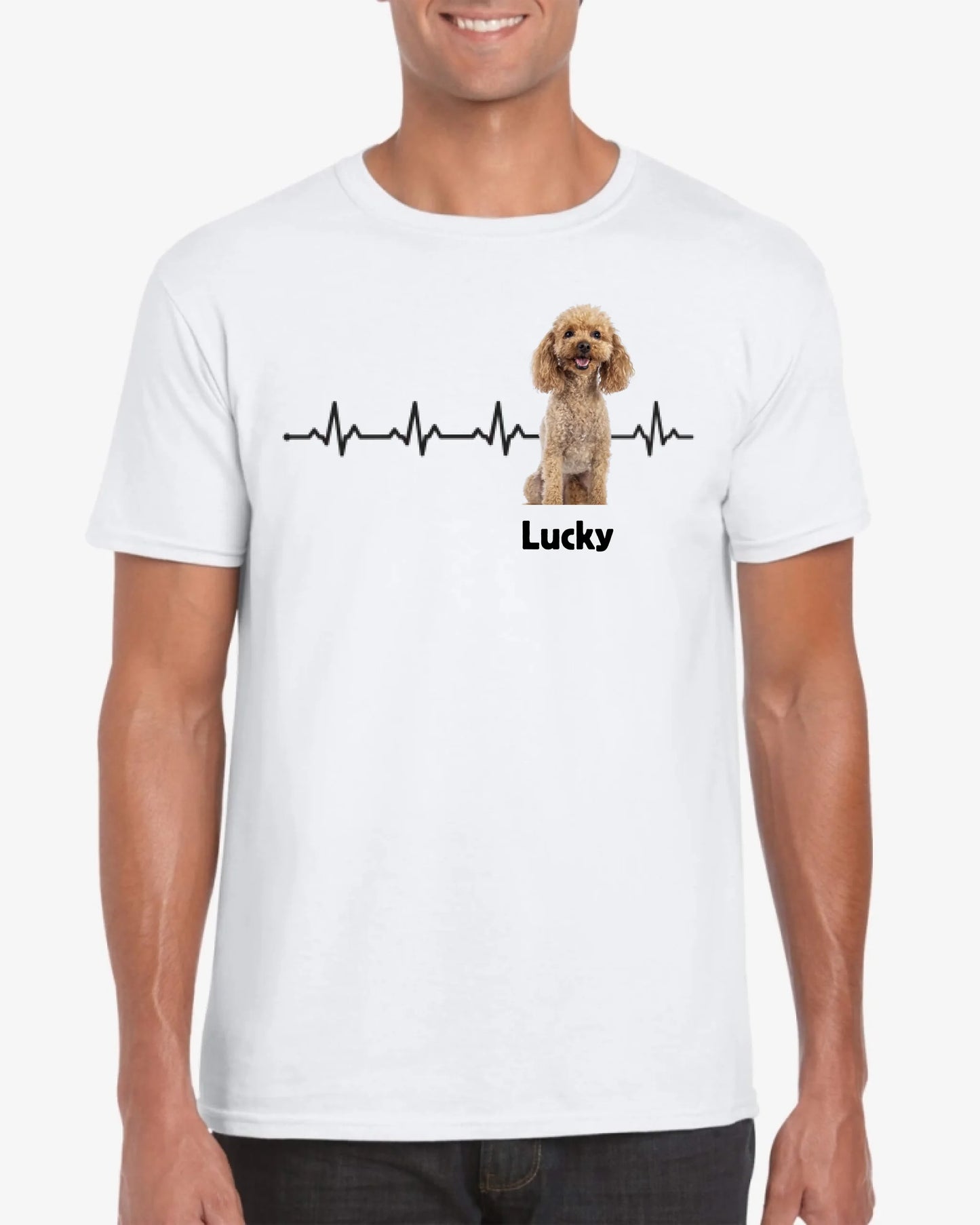 Gepersonaliseerd foto-T-shirt - "Hartslag" met foto van uw huisdier