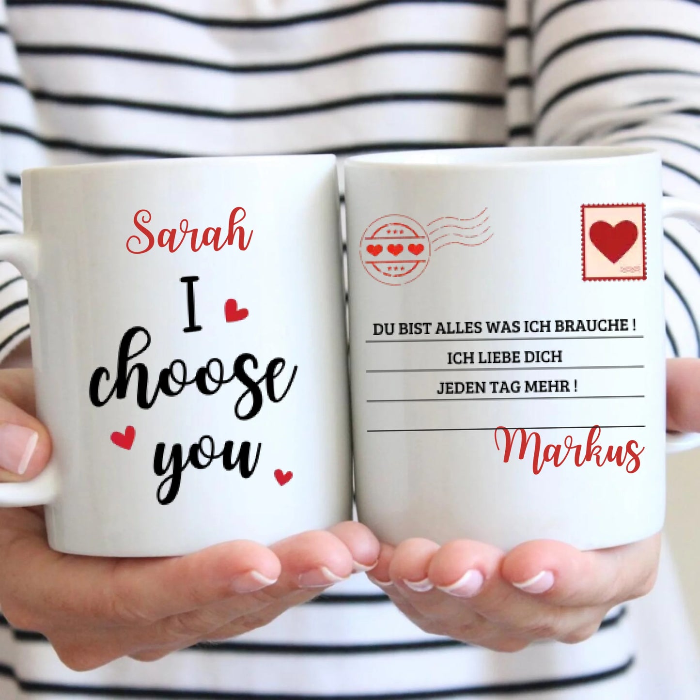 Je vous ai choisis! Tu es tout ce dont j'ai besoin - Mug couple personnalisé, cadeau individuel pour votre bien-aimé