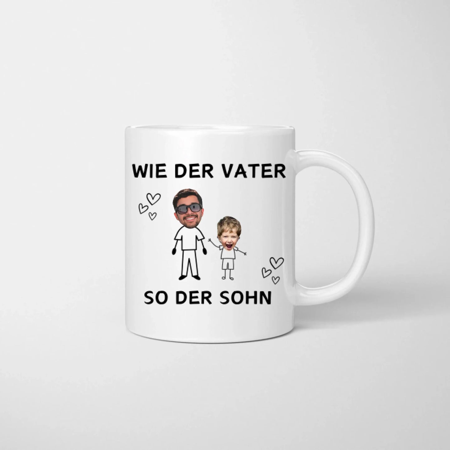 Tel père, tel fils/telle fille (visages sur la tasse) - Tasse photo papa et enfant