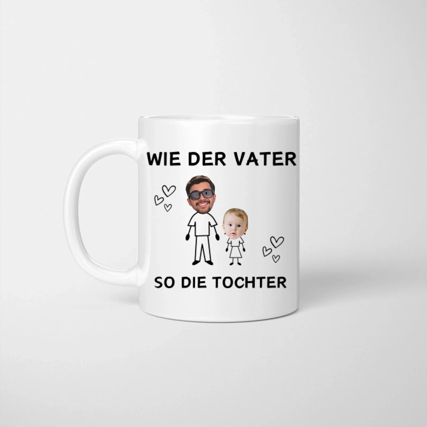 Tel père, telle fille (visage sur la tasse) - tasse photo drôle père fille