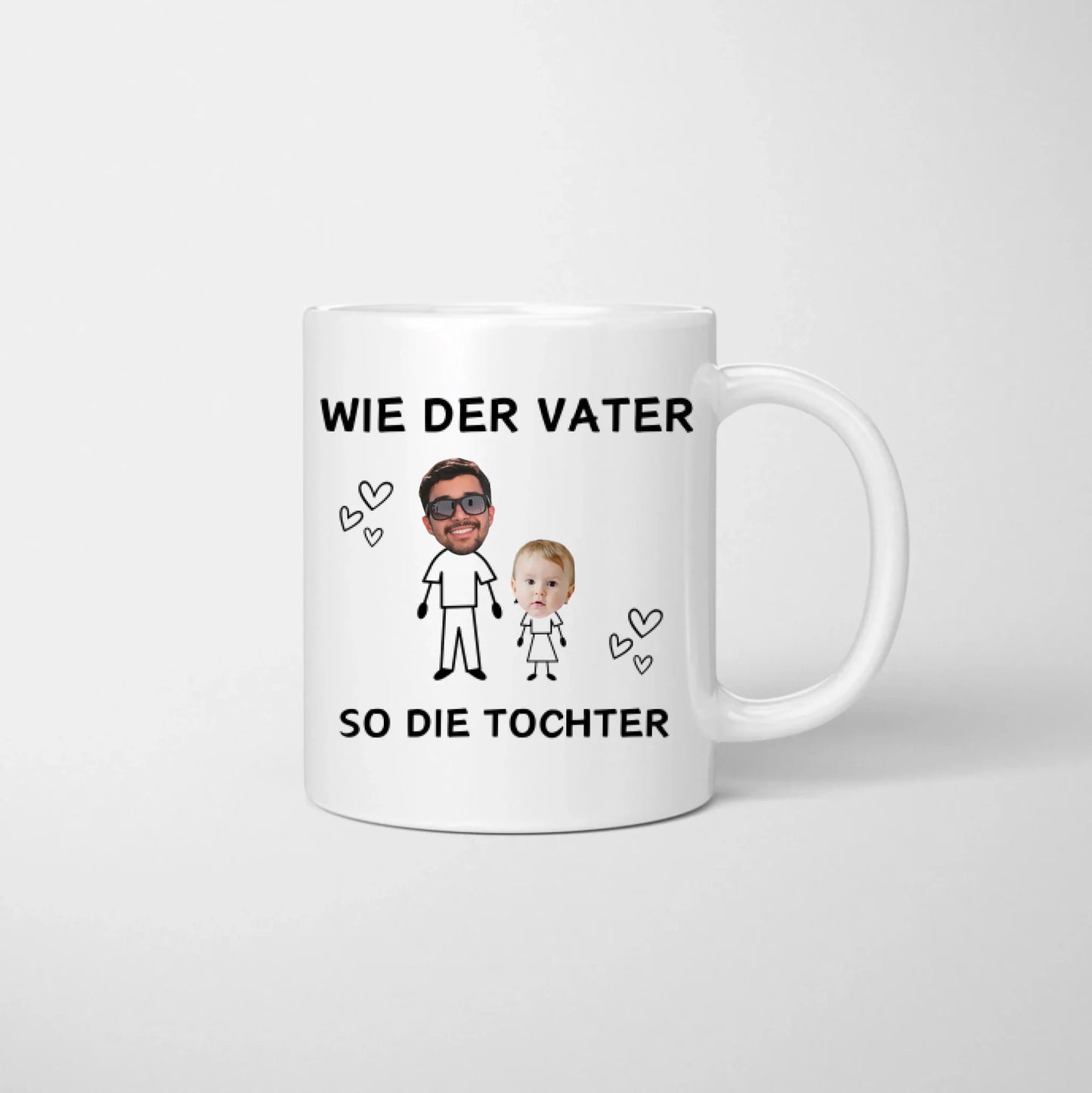 Tel père, telle fille (visage sur la tasse) - tasse photo drôle père fille