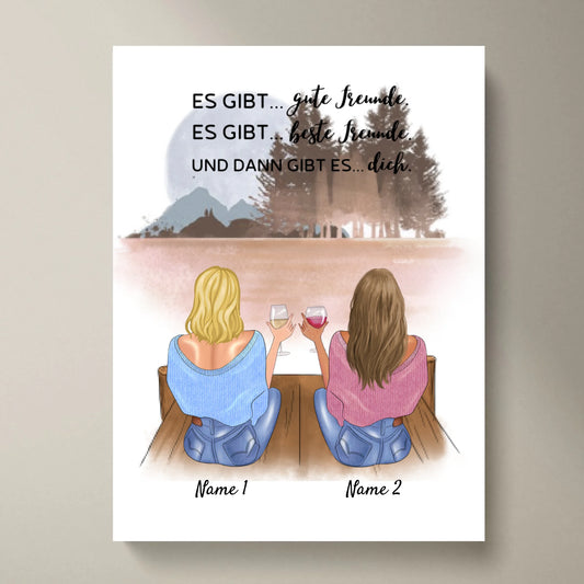 Et puis il y a toi - Affiche personnalisée des amies (2-4 personnes)