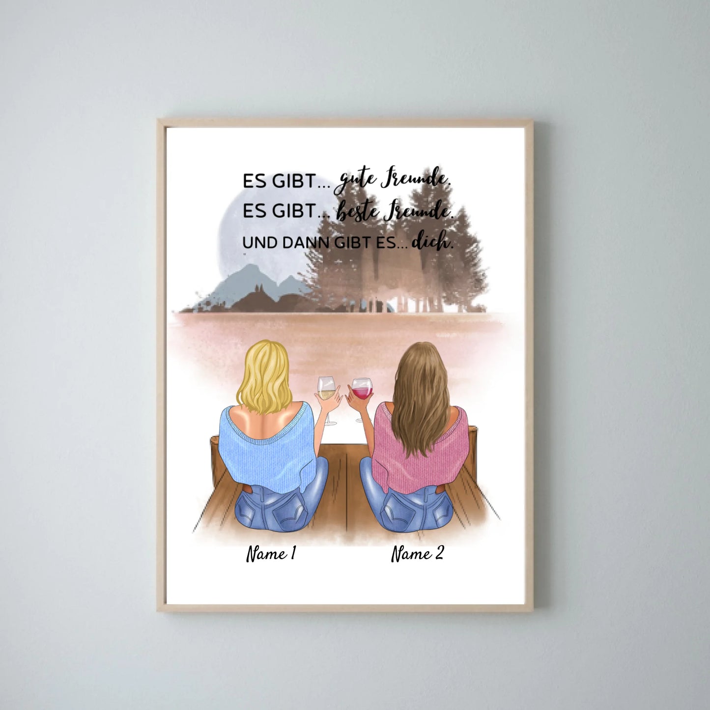 Et puis il y a toi - Affiche personnalisée des amies (2-4 personnes)