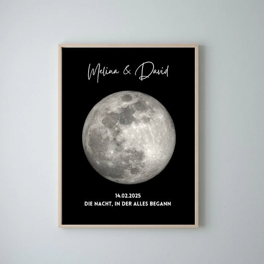 De nacht dat het allemaal begon - Gepersonaliseerde maanfaseposter