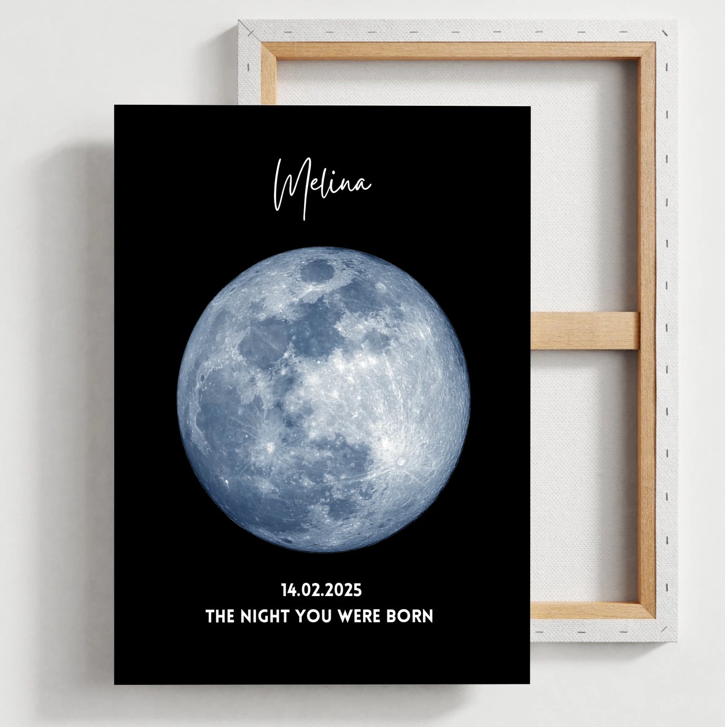 De nacht dat je geboren werd - Gepersonaliseerde maanfase poster verjaardag, geboortemaan