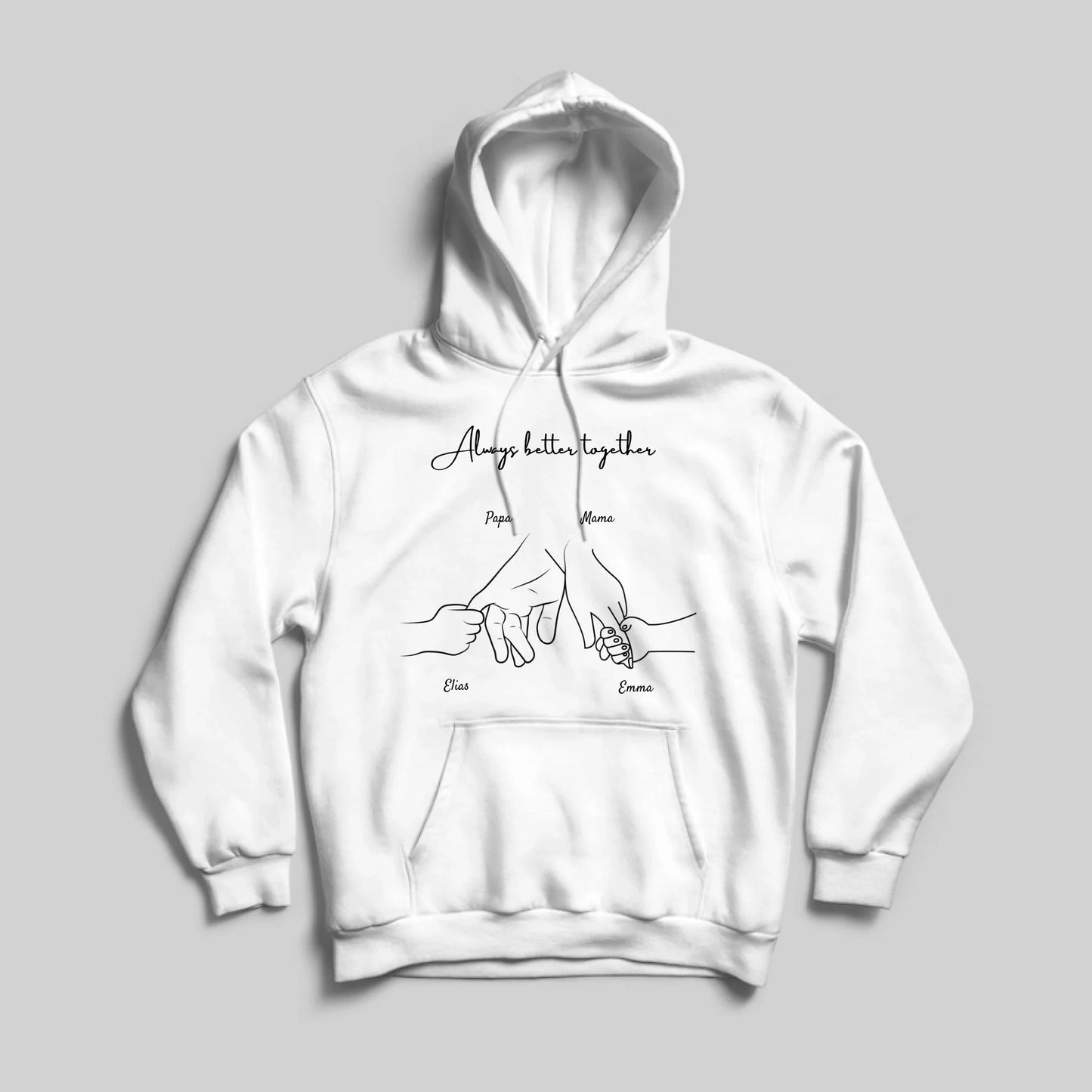 Main dans la main - Sweat à capuche unisexe personnalisé, sweat à capuche familial