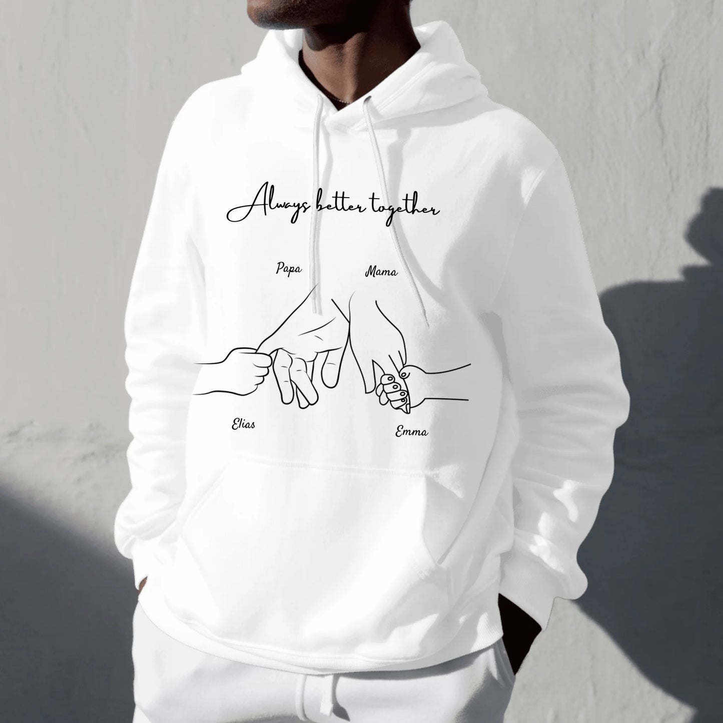 Main dans la main - Sweat à capuche unisexe personnalisé, sweat à capuche familial