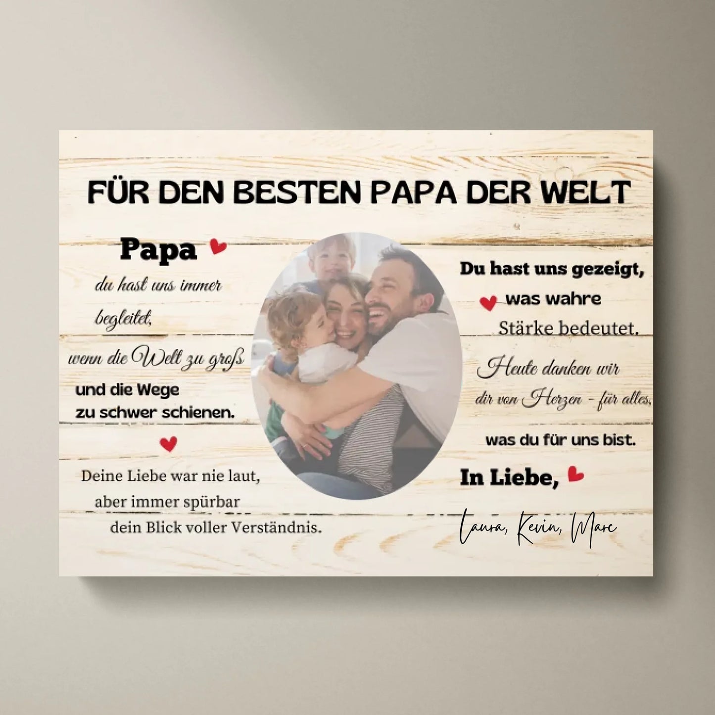 Pour le meilleur papa du monde - Toile photo personnalisée père