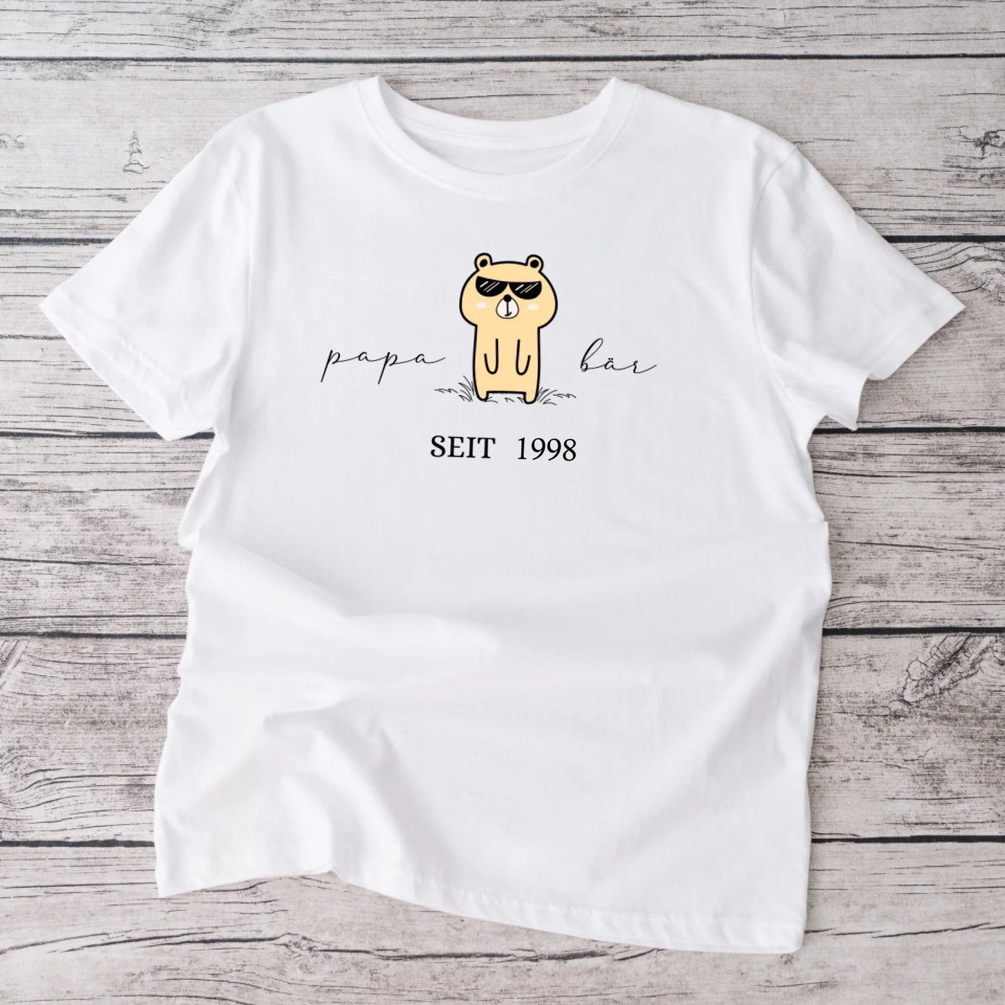 Papa Ours depuis, Grand-père Ours depuis - T-shirt personnalisé pour père/grand-père