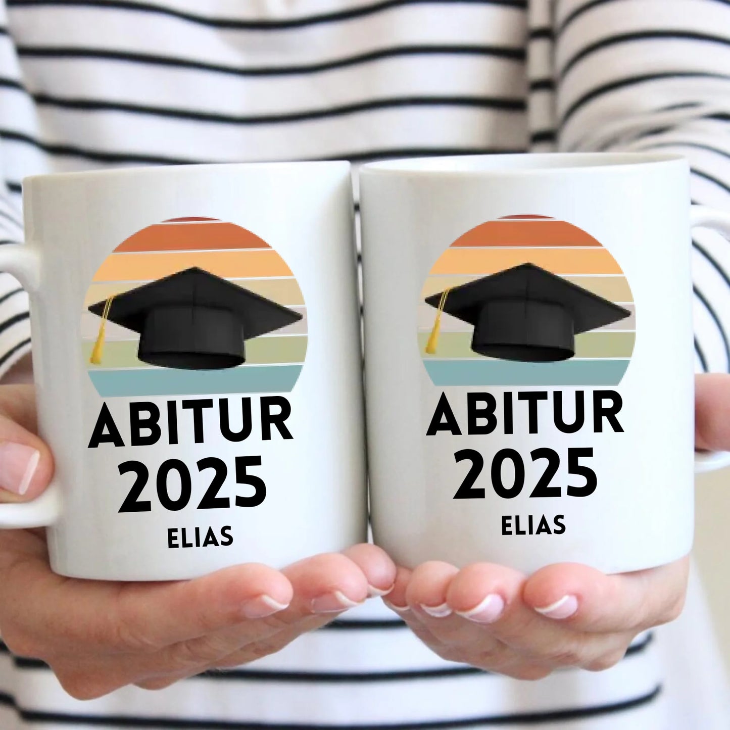 Félicitations Graduation Mug 2025 - Tasse personnalisée Abitur, Étude, Bachelor, Master, Formation, Realschule, Examen