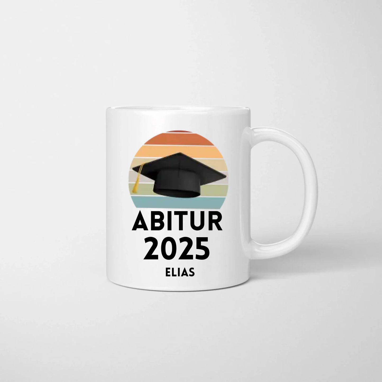 Félicitations Graduation Mug 2025 - Tasse personnalisée Abitur, Étude, Bachelor, Master, Formation, Realschule, Examen
