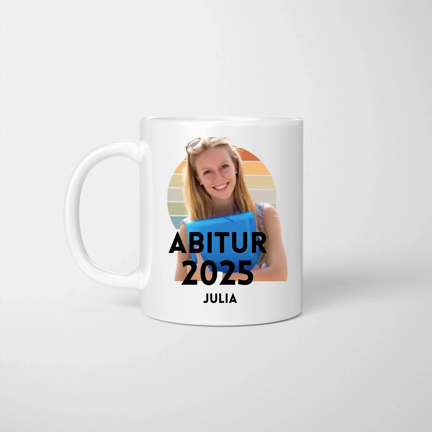 Mug photo de remise de diplôme 2025 - Téléchargez votre propre photo, Mug personnalisé Abitur, Études, Licence, Master, Formation, Lycée, Examen