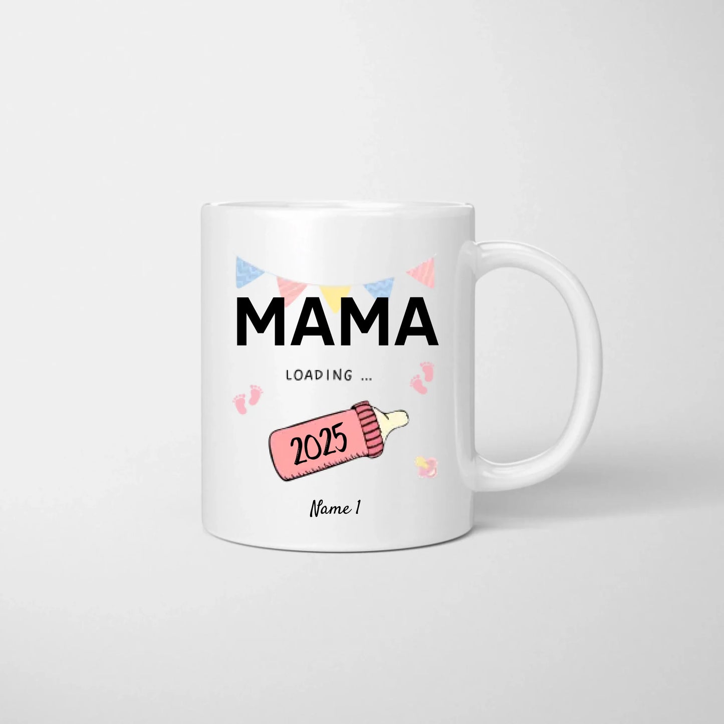 Mama Loading 2025 - Mug personnalisé pour futures mamans, papas, pour l'annonce (maman, papa, mamie, papy, marraine, parrain)