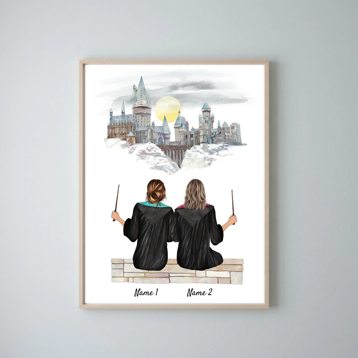 Meilleures sorcières - Poster Personnalisé de petite amie (2-3 femmes)