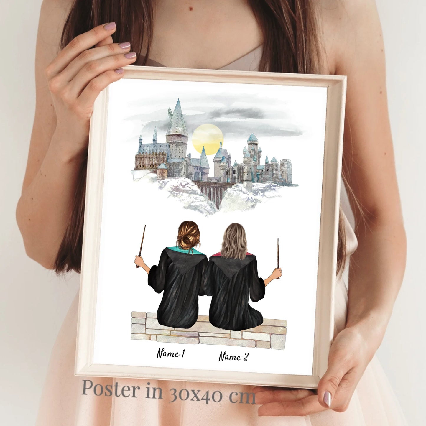 Meilleures sorcières - Poster Personnalisé de petite amie (2-3 femmes)