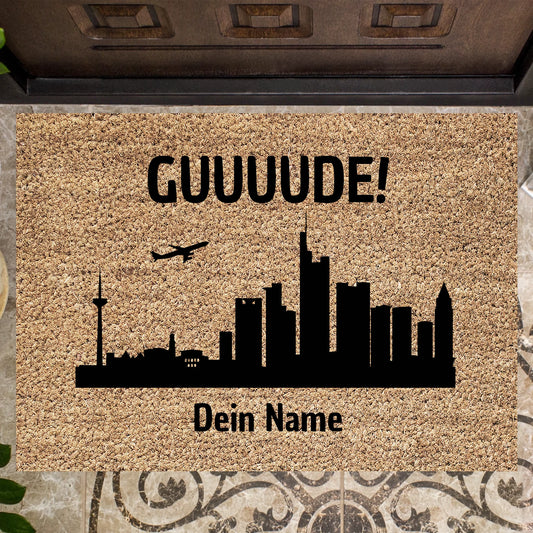 Skyline van Frankfurt, Guuude! - Gepersonaliseerde deurmat