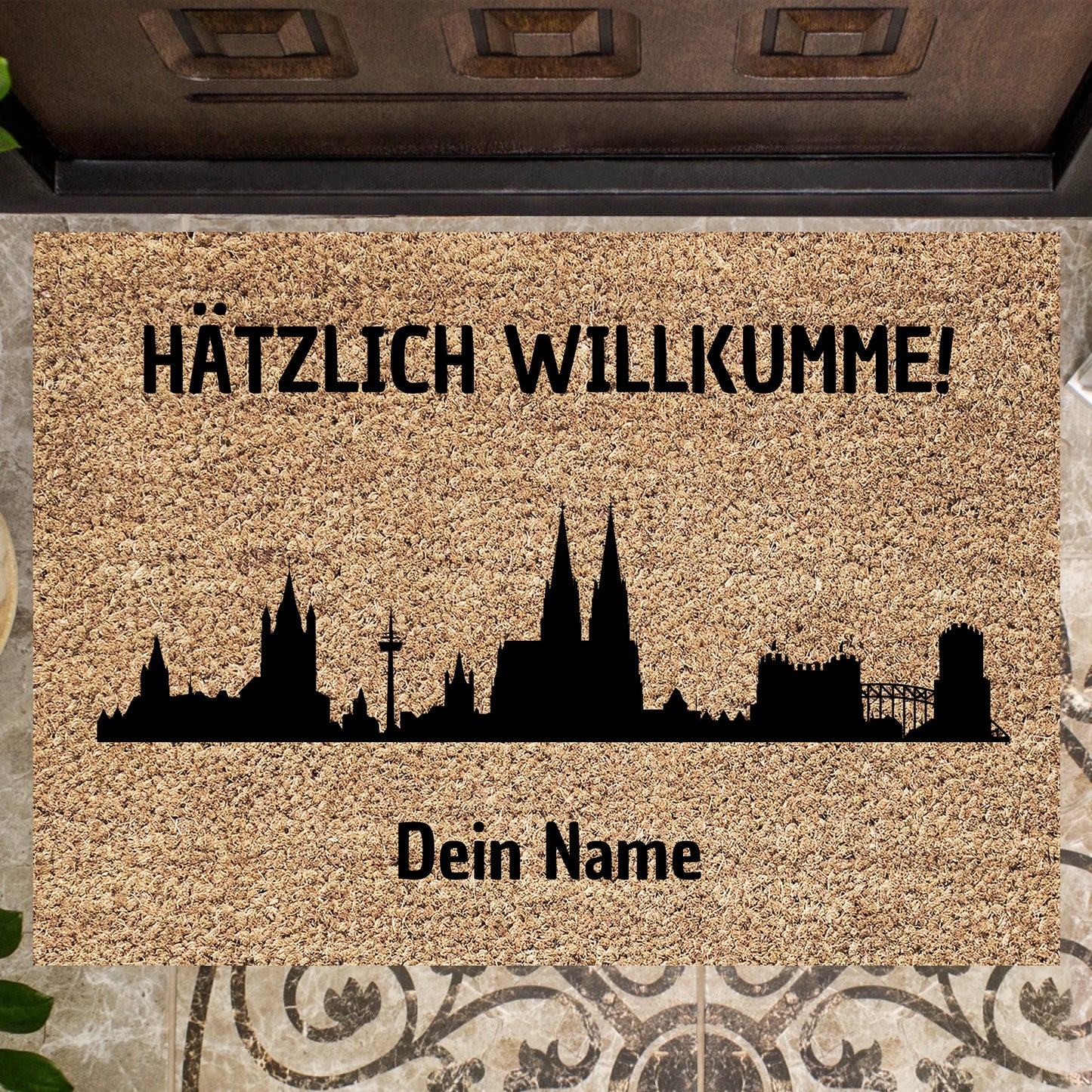 Skyline de Cologne, bienvenue ! - Paillasson personnalisé
