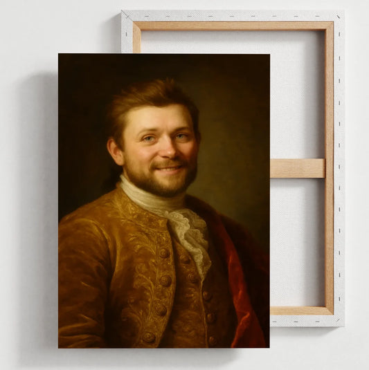 Koninklijk portret schilderij - Gepersonaliseerd canvas met foto-upload in de stijl van een koninklijk olieverfschilderij