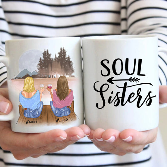 Meilleures amies avec boisson – Gepersonaliseerde beker (2 tot 4 amies), cadeau voor amies, collega’s, soeurs