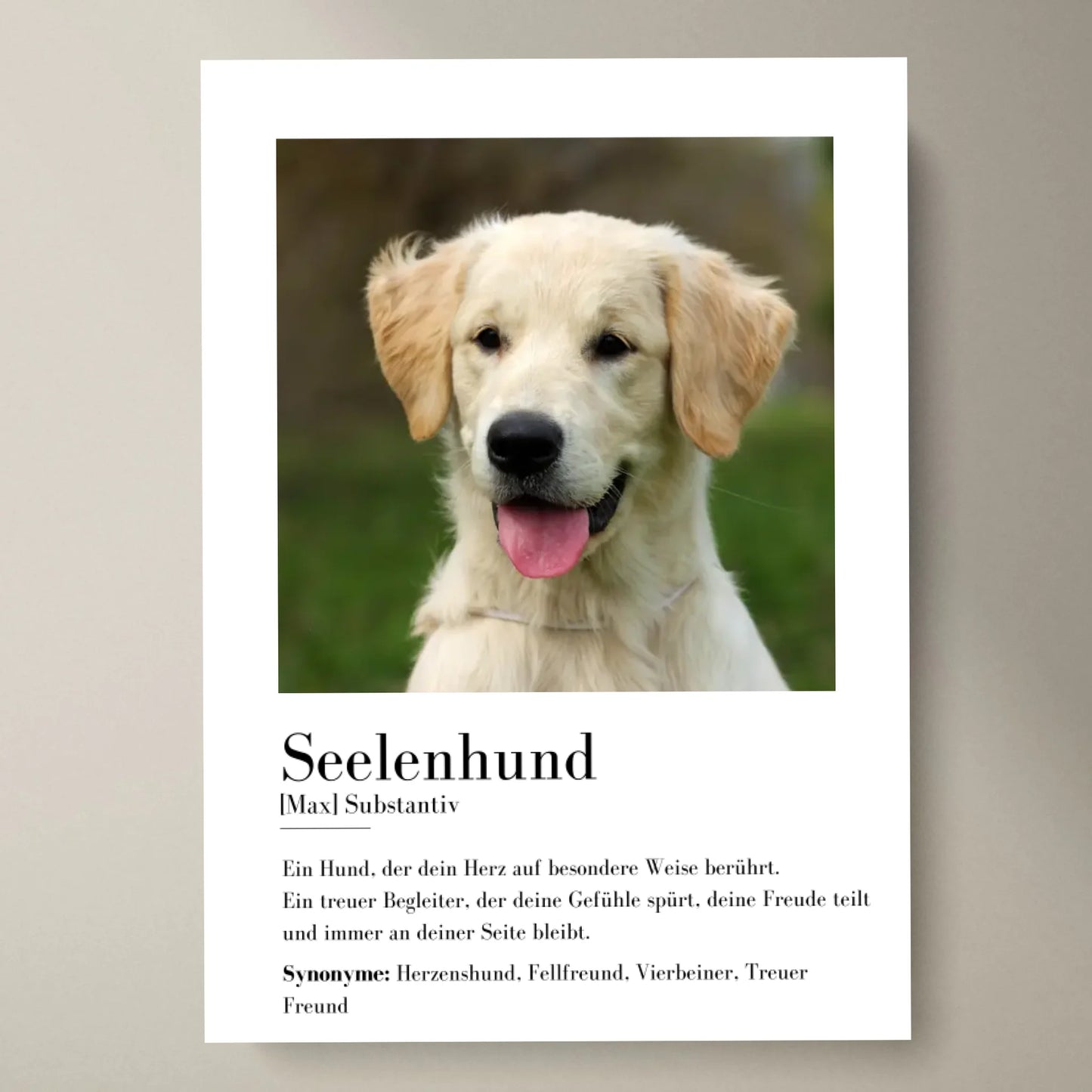 Affiche photo « Âme du chien » - Cadeau personnalisé pour animaux de compagnie