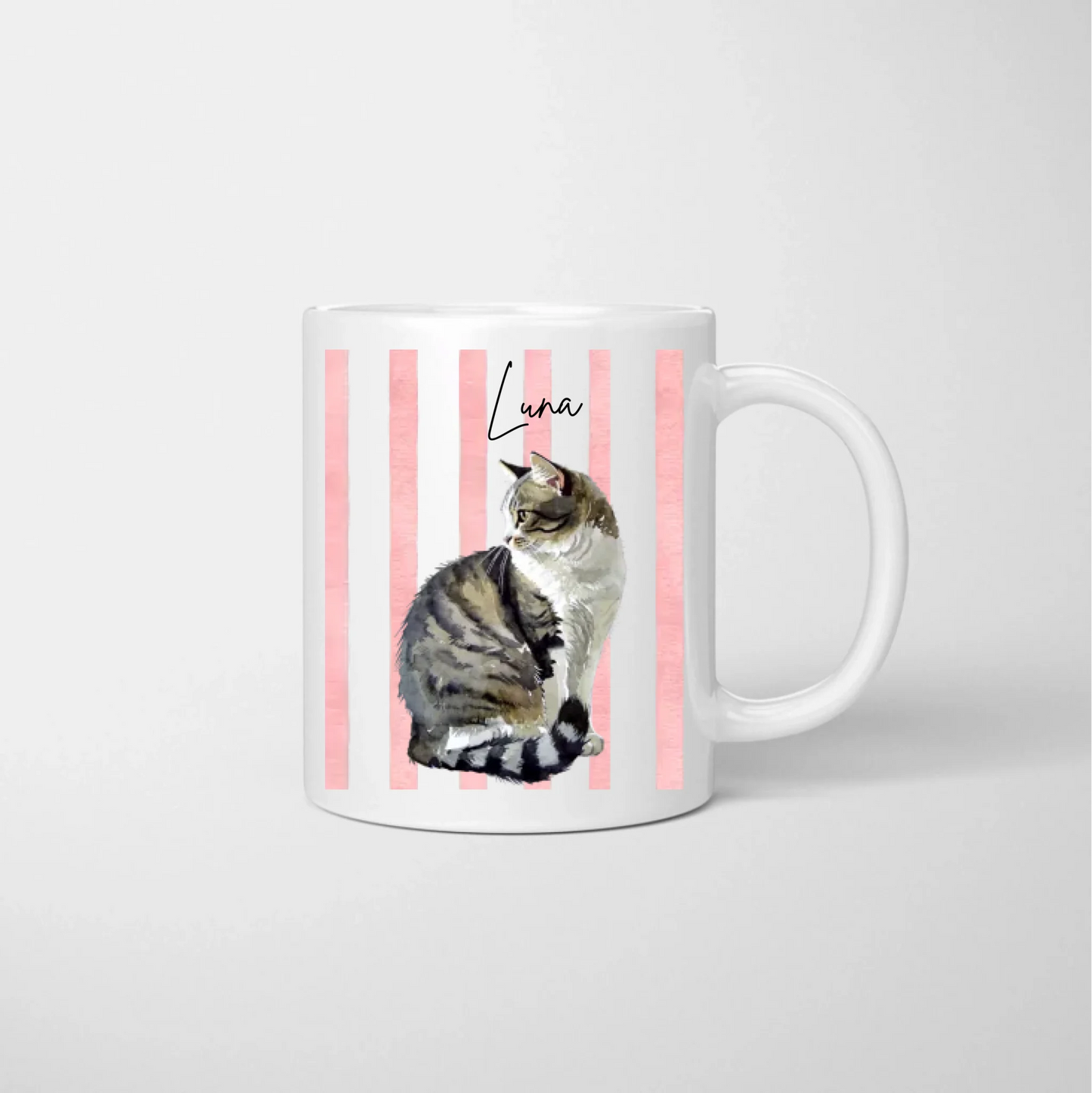Mug aquarelle personnalisé avec votre photo et le nom de votre animal de compagnie