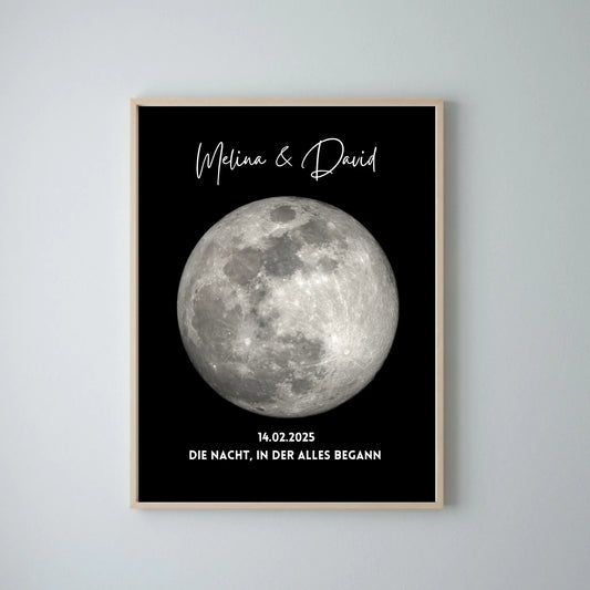 La nuit où tout a commencé - Affiche personnalisée des phases de la lune