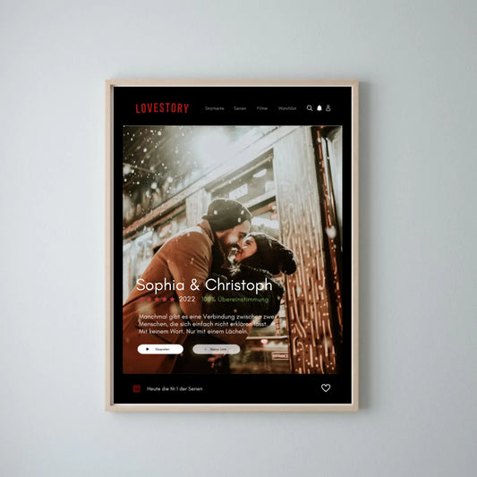 Lovestory serie cover poster - Gepersonaliseerde Netflix filmposter