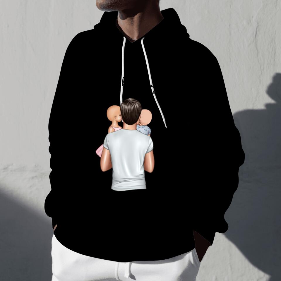 Meilleur papa - Sweat à capuche personnalisé unisexe (jusqu'à 4 enfants)