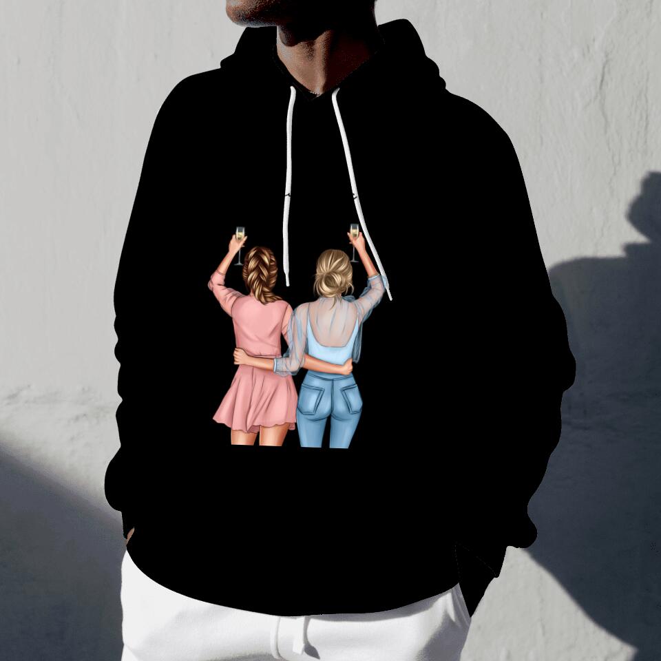 Beste vrienden proost - Gepersonaliseerde Hoodie Sweater Unisex