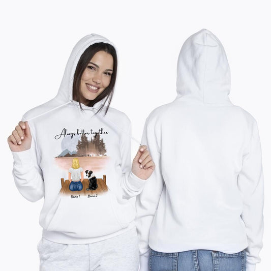 Femme avec animal de compagnie - Sweat à capuche personnalisé unisexe (chien & chat)
