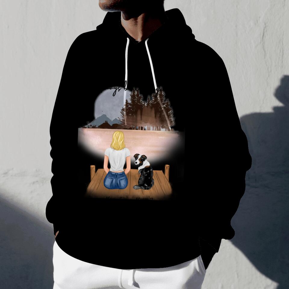 Femme avec animal de compagnie - Sweat à capuche personnalisé unisexe (chien & chat)