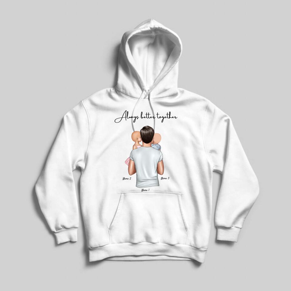 Meilleur papa - Sweat à capuche personnalisé unisexe (jusqu'à 4 enfants)
