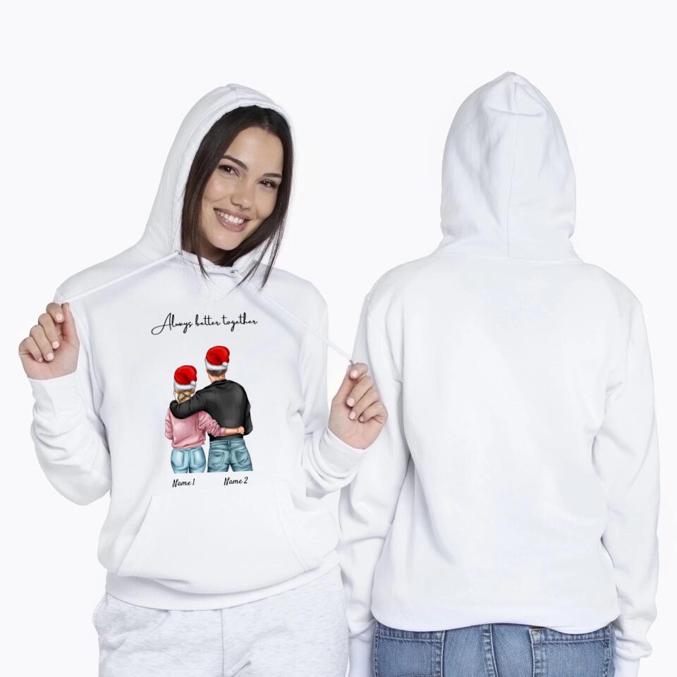 Beste koppel Kerstmis - Gepersonaliseerde Hooded Sweater Unisex