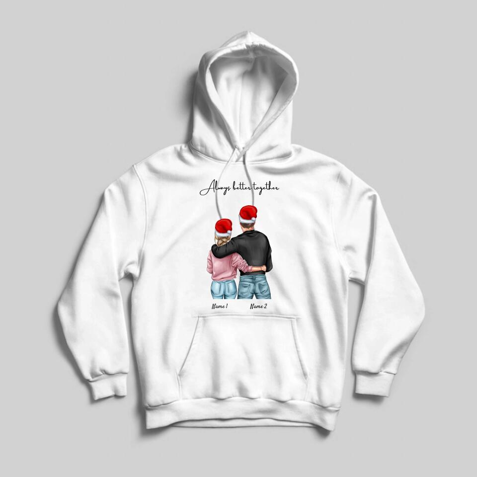 Beste koppel Kerstmis - Gepersonaliseerde Hooded Sweater Unisex