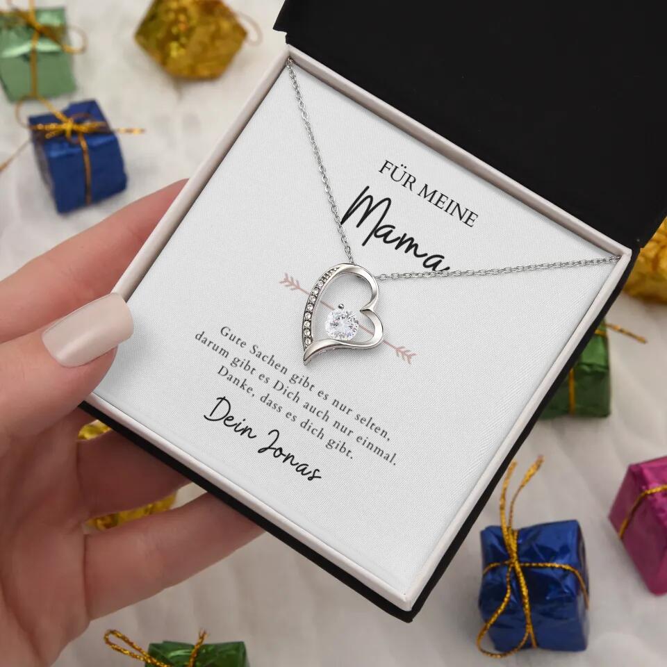 Forever Love "Voor mama" - Ketting met hartjeshanger & gepersonaliseerde kaart