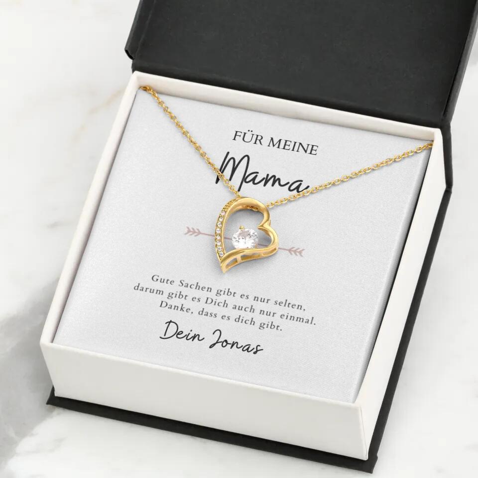 Forever Love "Voor mama" - Ketting met hartjeshanger & gepersonaliseerde kaart