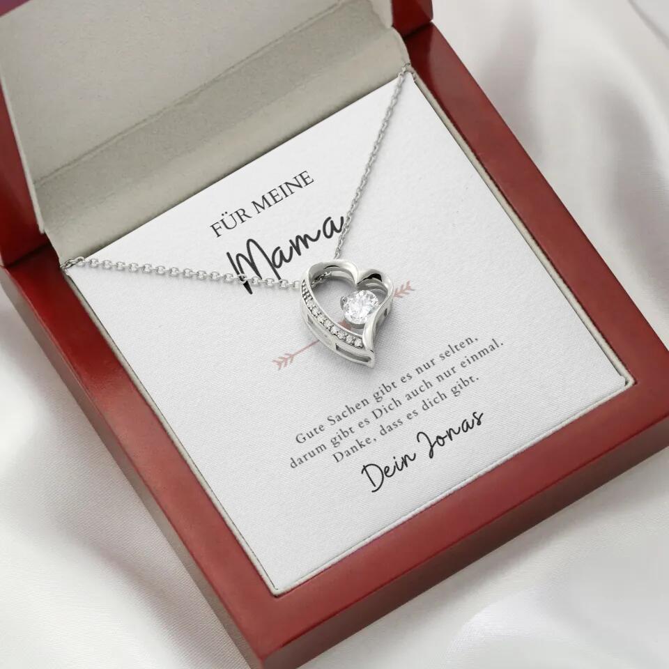 Forever Love "Voor mama" - Ketting met hartjeshanger & gepersonaliseerde kaart