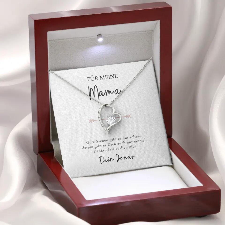 Forever Love "Voor mama" - Ketting met hartjeshanger & gepersonaliseerde kaart