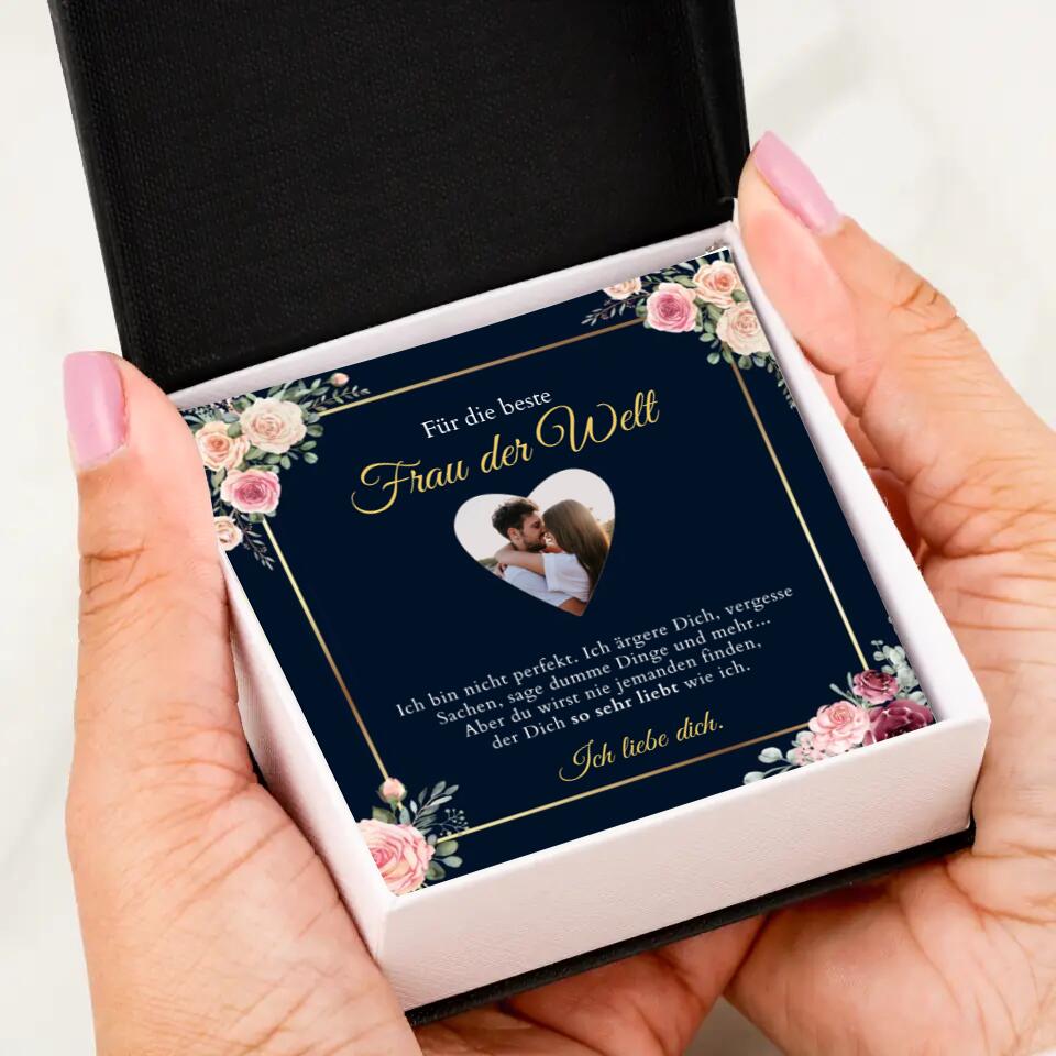 Forever Love "Meilleure femme" - Collier avec pendentif coeur & carte photo personnalisée