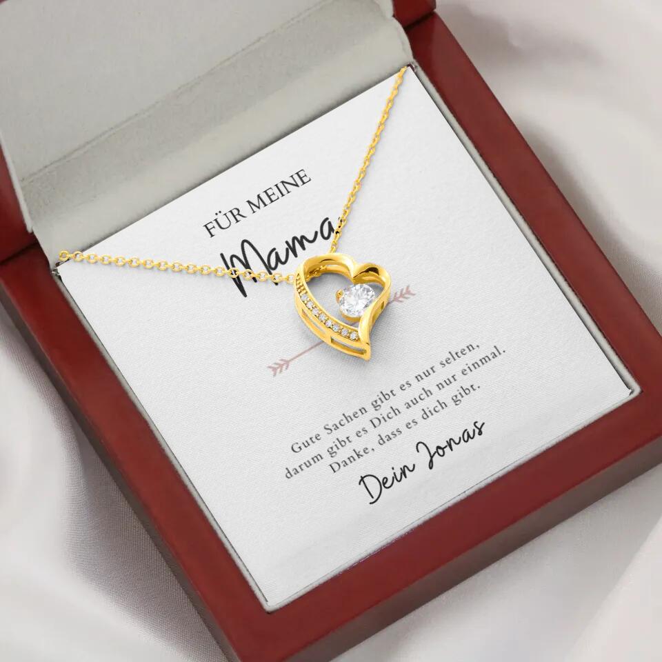 Forever Love "Voor mama" - Ketting met hartjeshanger & gepersonaliseerde kaart
