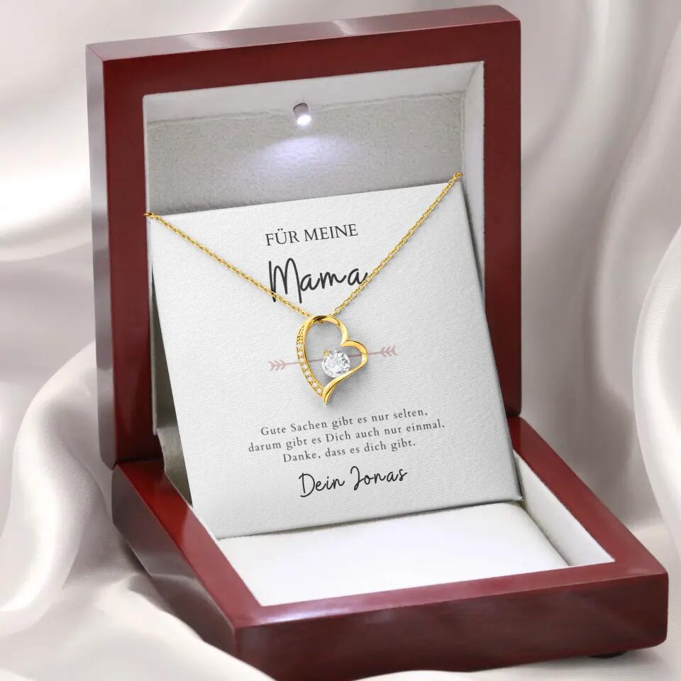 Forever Love "Voor mama" - Ketting met hartjeshanger & gepersonaliseerde kaart