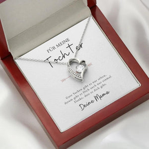 Forever Love "Pour ma fille" - Collier avec pendentif coeur & carte personnalisée (cadeau fille-mère)