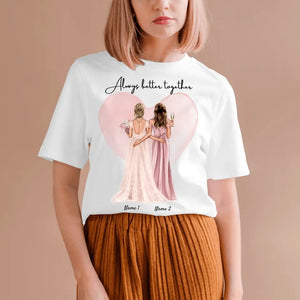 Mariée et demoiselle d'honneur - T-shirt personnalisé (100% coton, unisexe)