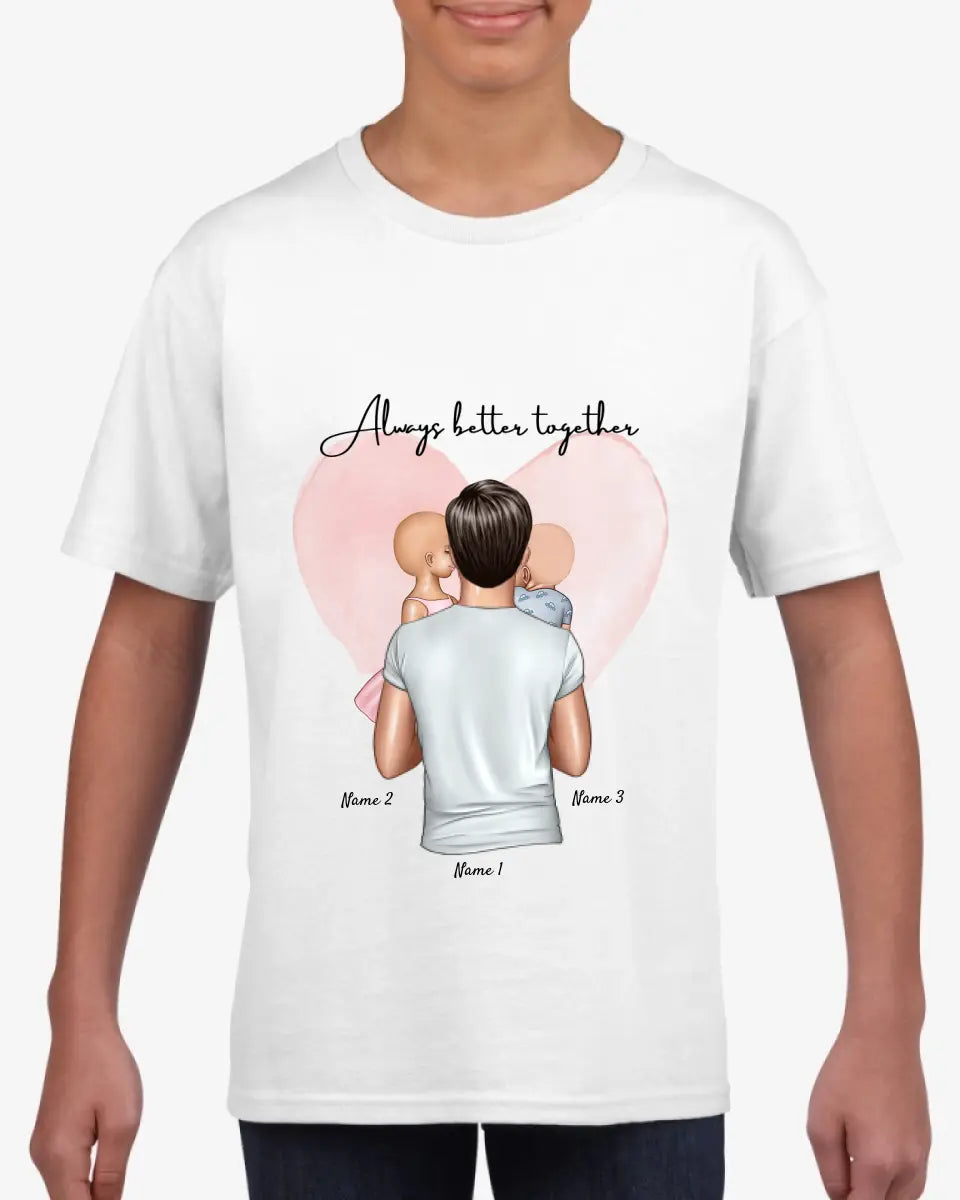 Kind met papa - Gepersonaliseerd T-shirt voor kinderen (100% katoen, unisex)