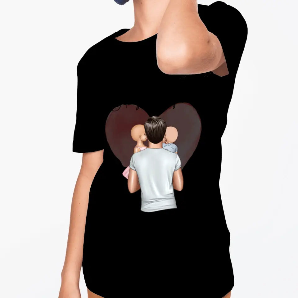 Kind met papa - Gepersonaliseerd T-shirt voor kinderen (100% katoen, unisex)