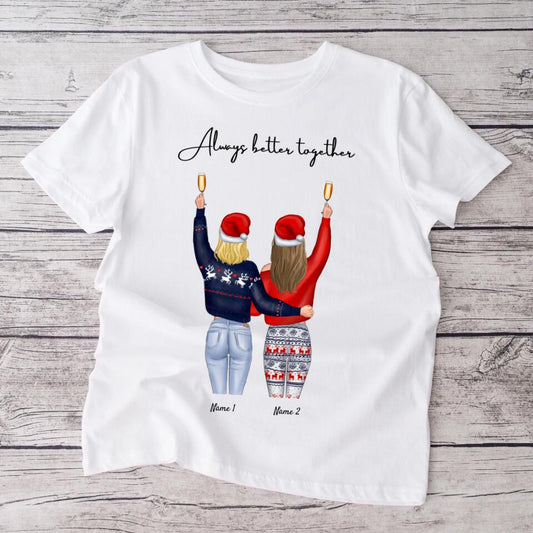 Noël Copines Cheers - T-shirt personnalisé (2-3 femmes)