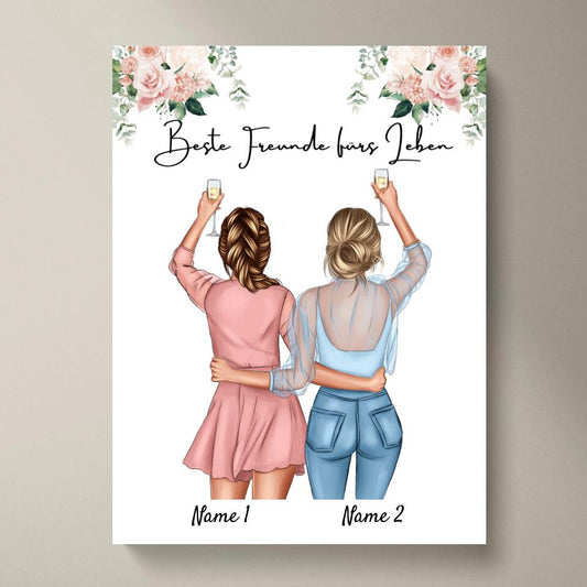 Meilleur couple de femmes - Poster Personnalisé (2 femmes)